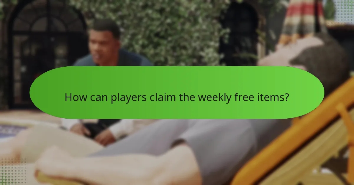 How can players claim the weekly free items?