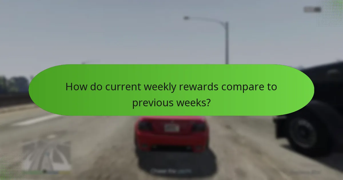 How do current weekly rewards compare to previous weeks?