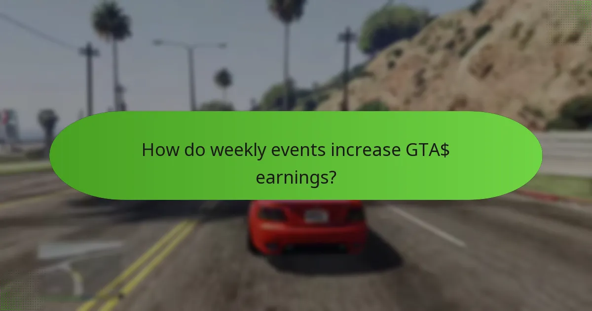 How do weekly events increase GTA$ earnings?