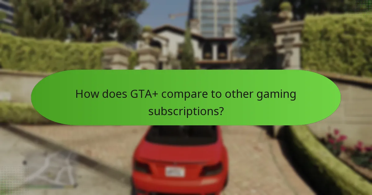 How does GTA+ compare to other gaming subscriptions?