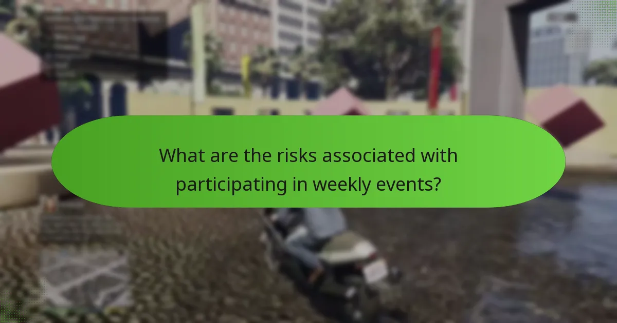What are the risks associated with participating in weekly events?