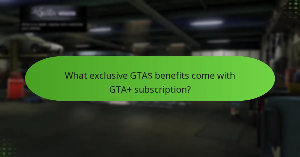 What exclusive GTA$ benefits come with GTA+ subscription?