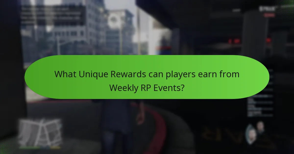 What Unique Rewards can players earn from Weekly RP Events?